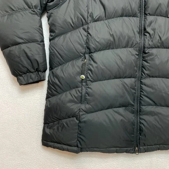 VINTAGE LL Bean Coat Womens 2X Black Goose Down Fill Puffer Hood Warm Jacket - Picture 4 of 13